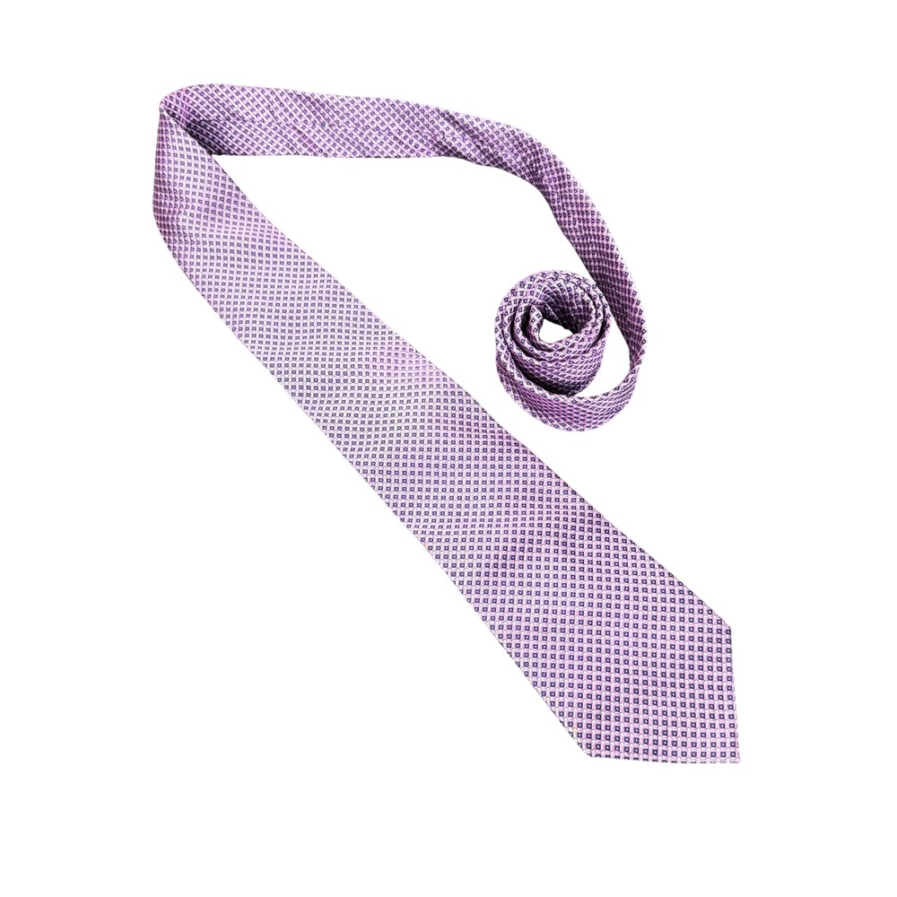 Lauren Ralph Lauren Necktie Mens OS Purple Silk Geometric Diamond Pattern
